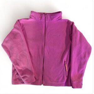 L.L.Bean Girls Fleece Pink Jacket Full Zip Jacket Sz 10/12
